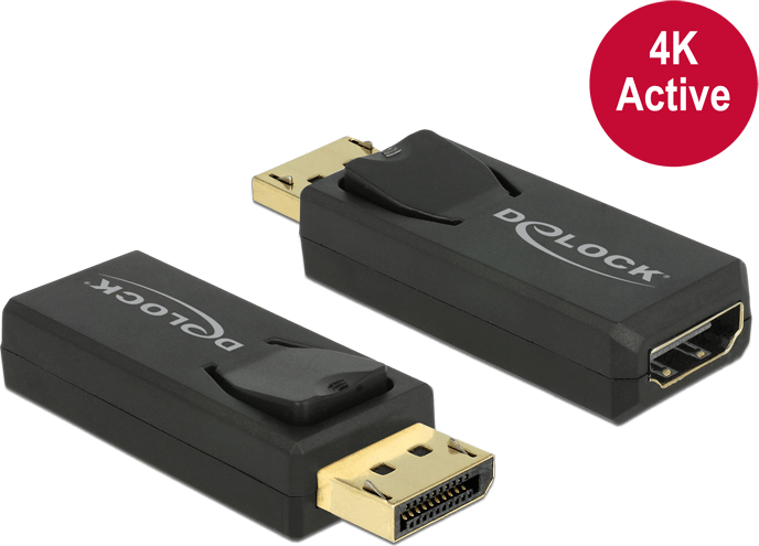 Delock DisplayPort M - HDMI F Adapter Fekete (4k) Delock DisplayPort M - HDMI F Adapter Fekete (4k)
