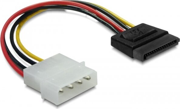 Delock 4pin Molex -> SATA táp átalakító kábel Delock 4pin Molex -> SATA táp átalakító kábel