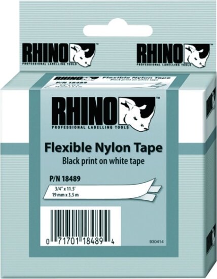 DYMO Rhino nylon Feliratozógép szalag 19mm fehér