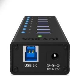 RaidSonic Icy Box 7xPort USB 3.0 Hub fekete