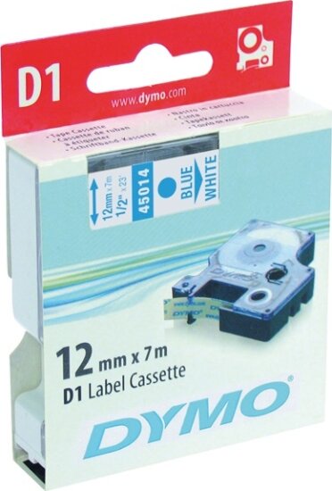 DYMO LM D1 Feliratozógép szalag 12mm kék betű / fehér alap