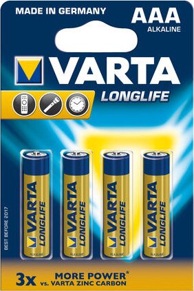 Varta Longlife Alkaline AAA Ceruzaelem (4db/csomag)