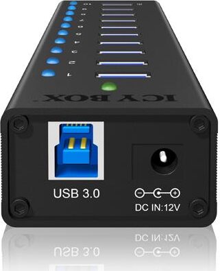 RaidSonic Icy Box IB-AC6110 USB3.0 Töltő HUB (10 port) Fekete