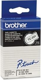 Brother TC201 P-Touch Feliratozógép szalag 12mm fehér alapon fekete