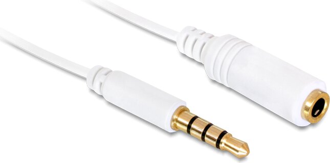 Delock Audio Stereo Jack 3.5 mm male / female 4 pin 0,5 m