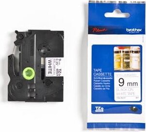 Brother TZEN221 P-Touch Feliratozógép szalag 9 mm fehér alapon fekete, nem laminált