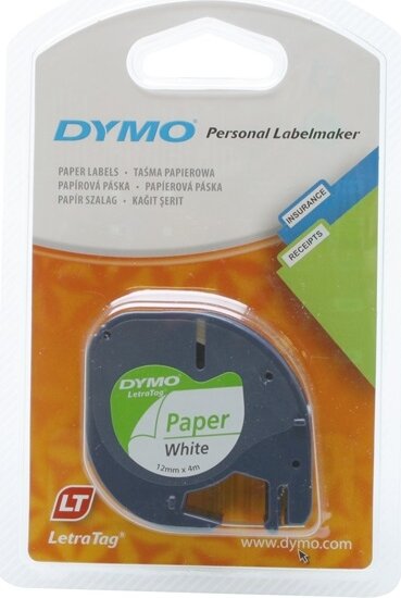 DYMO LT Feliratozógép szalag 12mm fehér