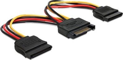 Delock Cable Power SATA 15pin > 2x SATA HDD - straight