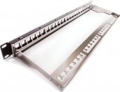 KELine Patch panel 1U, fekete, üres, 24 db keystone jack számára
