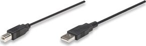 Manhattan Hi-Speed USB2.0 kábel A-B M/M 1,8m fekete