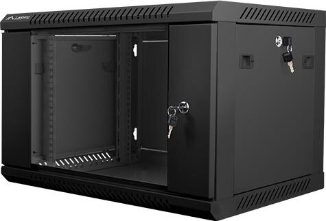 Lanberg 19" fali rack szekrény 6U 600x450mm - fekete