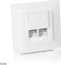 Equip 125725 STP Cat5e fali doboz 80x80, 2 port, süllyesztett, fehér Equip 125725 STP Cat5e fali doboz 80x80, 2 port, süllyesztett, fehér