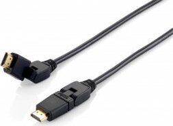Equip 119362 HDMI kábel 1.4 apa/apa, aranyozott, 2m, forgatható csatlakozókkal