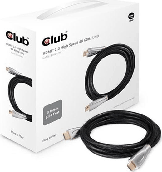 Club3D HDMI M - HDMI M Adapterkábel 3m Fekete