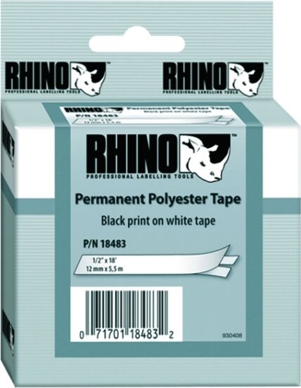 DYMO Rhino poli Feliratozógép szalag 12mm fehér