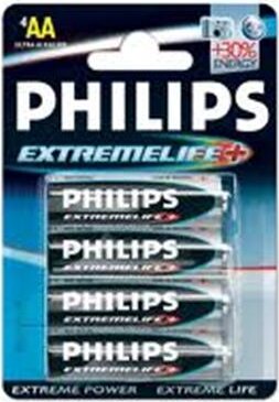 Philips LR6E4B Alkáli EXTREME LIFE AA Elem (4db/csomag)
