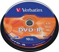 Verbatim DVD-R 4,7GB 16X Cake box 10db/csomag