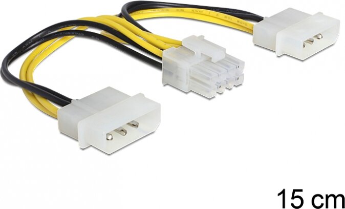 Delock tápkábel 8 pines EPS > 2 x 4 pines molex
