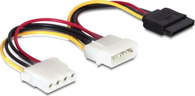 DeLOCK 60103 4-pin Molex - SATA + 4-pin Molex adapter