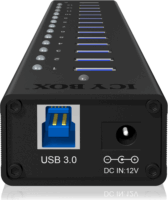 Icy Box IB-AC6113 USB3.0 HUB (13port) + Külső Táp Fekete