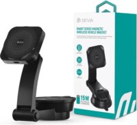 Devia ST398735 Smart Series Mágneses Wireless Autós Qi Töltő / Tartó 15W - Fekete