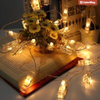 Colorway LED fényfüzér fotócsipeszes fényképtartóval 3M - Meleg fehér