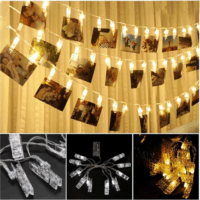 Colorway LED fényfüzér fotócsipeszes fényképtartóval 3M - Meleg fehér