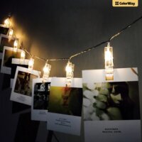 Colorway LED fényfüzér fotócsipeszes fényképtartóval 3M - Meleg fehér