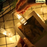 Colorway LED fényfüzér fotócsipeszes fényképtartóval 3M - Meleg fehér