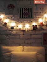 Colorway LED fényfüzér fotócsipeszes fényképtartóval 3M - Meleg fehér