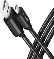 Axagon BUMM-AM10AB Micro USB 2.0 B apa - USB 2.0 A apa Adat- és töltőkábel 1m - Fekete