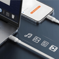 iOttie USB‑C Apa - USB‑C Apa Feltekerhető Adat és Töltőkábel 100W 1m - Fehér (2db/csomag)