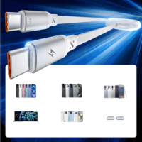 iOttie USB‑C Apa - USB‑C Apa Feltekerhető Adat és Töltőkábel 100W 1m - Fehér (2db/csomag)