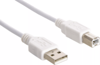 SANDBERG USB‑A Apa - USB‑B Apa 2.0 Adat és Töltőkábel 1,8m - Fehér
