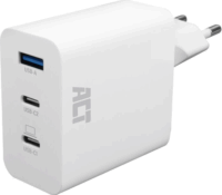ACT AC2170 2x USB-C / USB-A Hálózati Gyorstöltő Adapter 65W - Fehér