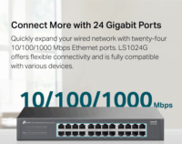TP-Link LS1024G 24-Port Gigabit Asztali / Rack Switch