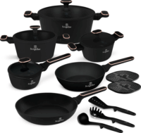 Berlinger Haus BH/8363 Kovácsolt Aluminium Edénykészlet - Fekete / Rosegold (15 részes)