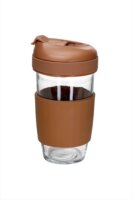 TOO-KT-614 Utazó Termosz bögre 480ml - Barna / Átlátszó