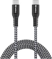 Sandberg 441-67 Survivor USB-C Apa - USB-C Apa Adat és töltőkábel 100 Watt 2m - Fekete