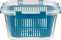 TOO-KT-615 Üveg ételtároló Szilikon fedéllel 1,8L - Átlátszó / Kék