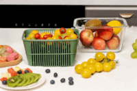 TOO-KT-615 Üveg ételtároló Szilikon fedéllel 1,8L - Átlátszó / Kék