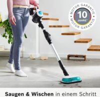 Bosch BSS 712XHYG Unlimited 7 ProHygienic Aqua Vezeték nélküli porszívó és felmosó - Fehér / Kék