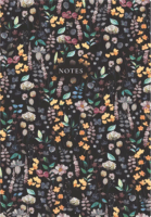 Kalendart C167N Flowers Black A5 192 lapos Élfestett vonalas jegyzetfüzet - Mintás