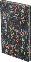 Kalendart C167N Flowers Black A5 192 lapos Élfestett vonalas jegyzetfüzet - Mintás