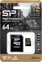 Silicon Power 64GB Golden Series High Endurance MicroSDXC CL10 UHS-I U3 V30 A1 Memóriakártya + Adapter