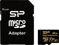 Silicon Power 64GB Golden Series High Endurance MicroSDXC CL10 UHS-I U3 V30 A1 Memóriakártya + Adapter