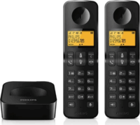 Philips D2602B/53 Duo Wireless DECT Asztali telefon - Fekete