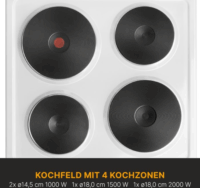 Bomann EH 561 4 zónás szabadonálló Elektromos Tűzhely - Fehér