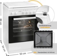 Bomann EH 561 4 zónás szabadonálló Elektromos Tűzhely - Fehér