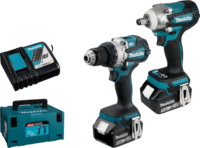 Makita DLX2533TJ DDF489 + DTW300 + 2x5Ah + Makpac Akkus fúró-csavarozó készlet ( 2 darab)